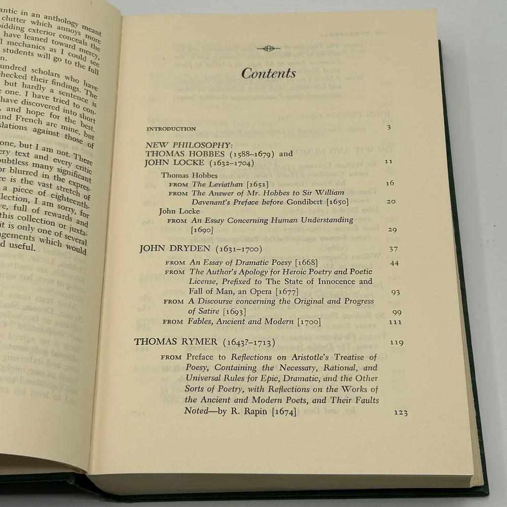 Literary Criticism in England 1660-1800 Chapman 1966 1st Printing Hardcover Book